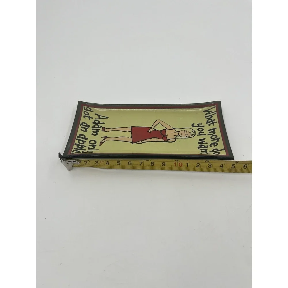 ViTG 60's Houze Art Glass Naughty Ashtray Trinket Dish Humor Sex Adam And Eve